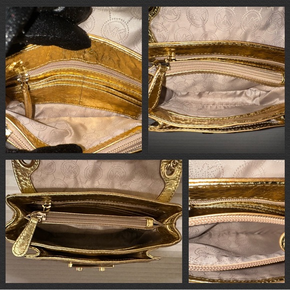 MICHAEL KORS GOLD METALLIC CROSSBODY. EUC RETAILED $358 - Picture 9 of 15